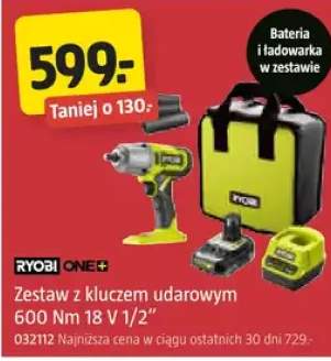 Zestaw z kluczem udarowym 600 Nm 18 V 1/2"