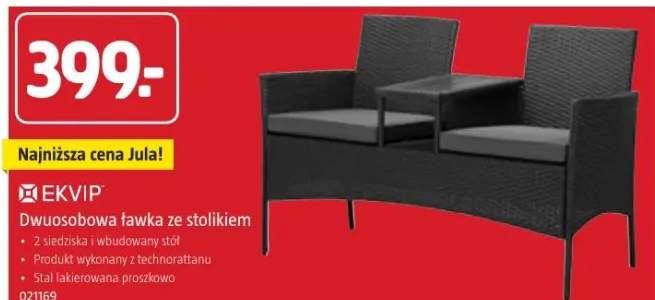 Dwuosobowa ławka Ekvip ze stolikiem