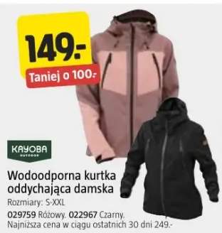 Wodoodporna kurtka oddychająca damska Kayoba czarna rozmiary S-XXL