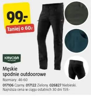 Męskie spodnie outdoorowe Kayoba niebieskie rozmiary 46-60