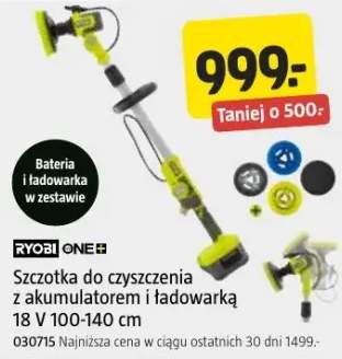 Szczotka do czyszczenia Ryobi ONE+ z akumulatorem i ładowarką 18V 100-140cm
