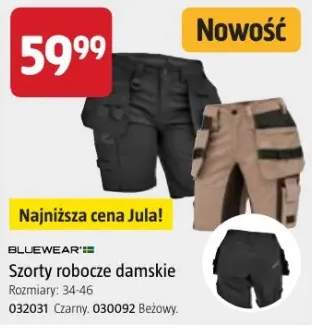 Szorty robocze damskie Bluewear czarne rozmiary 34-46