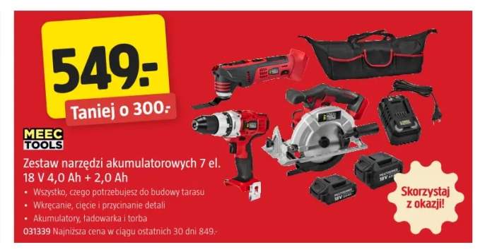 Zestaw narzędzi akumulatorowych Meec Tools