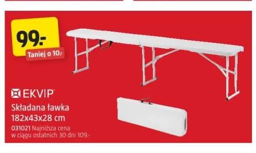 Składana ławka EKVIP 182x43x28 cm