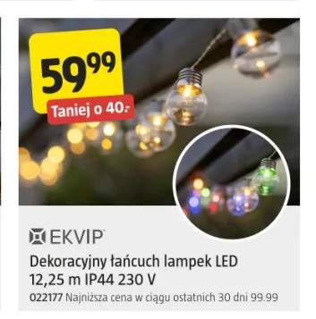 Dekoracyjny łańcuch lampek LED Ekvip 12,25 m IP44 230V