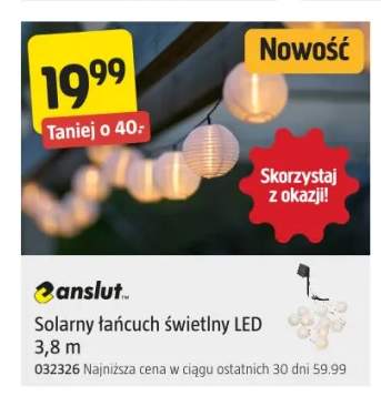 Solarny łańcuch świetlny LED Anslut 3,8 m