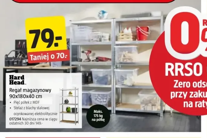 Regał magazynowy 90x180x40 cm Hard Head