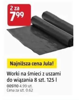 Worki na śmieci z uszami do wiązania 125 l