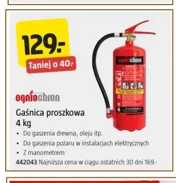 Gaśnica proszkowa 4 kg Ogniochron