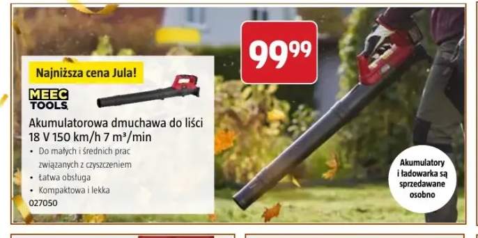 Akumulatorowa dmuchawa do liści Meec Tools