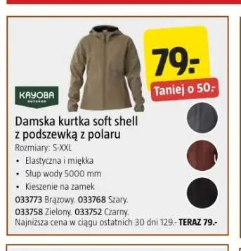 Damska kurtka soft shell z podszewką z polaru Kayoba Outdoor