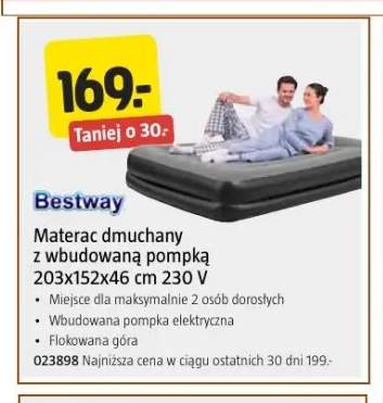 Materac dmuchany z wbudowaną pompką 203x152x46 cm Bestway