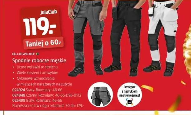 Spodnie robocze męskie Bluewear