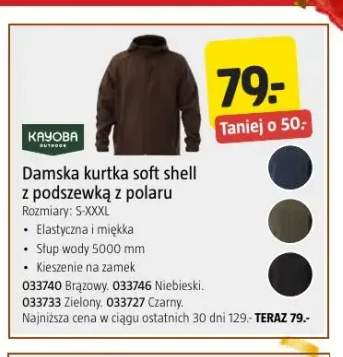 Damska kurtka soft shell z podszewką z polaru Kayoba Outdoor