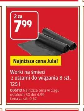 Worki na śmieci z uszami do wiązania 125 l