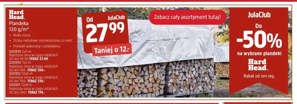 Plandeka 120 g/m² 12x8 m Hard Head +3 warianty