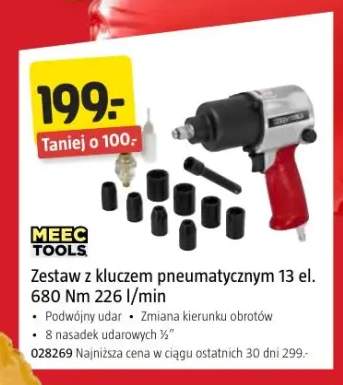 Zestaw z kluczem pneumatycznym 13 el. Meec Tools