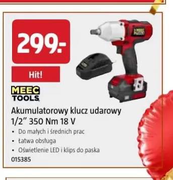 Akumulatorowy klucz udarowy 1/2" 350Nm Meec Tools