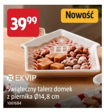Świąteczny talerz domek z piernika Ø14,8 cm Ekvip
