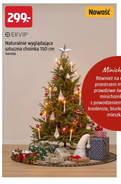Naturalnie wyglądająca sztuczna choinka 150 cm Ekvip