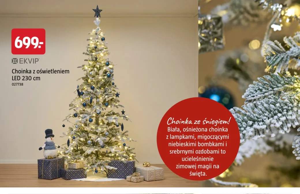 Choinka z oświetleniem LED 230 cm Ekvip