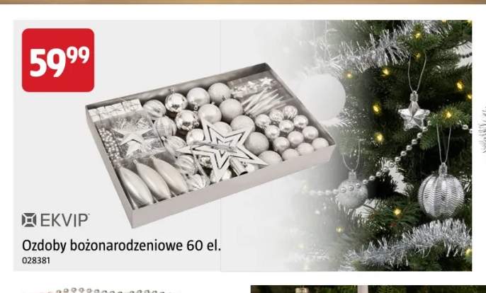 Ozdoby bożonarodzeniowe 60 el. Ekvip