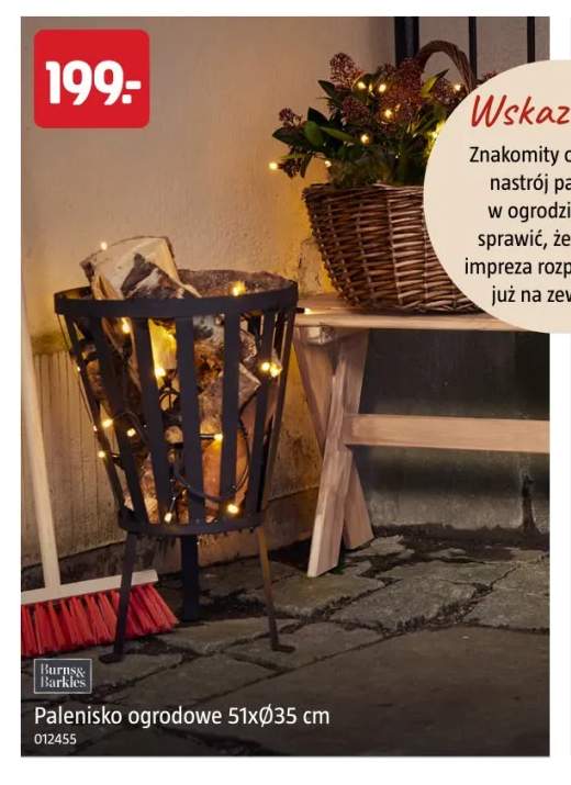 Palenisko ogrodowe 51xØ35 cm Burns & Barkles