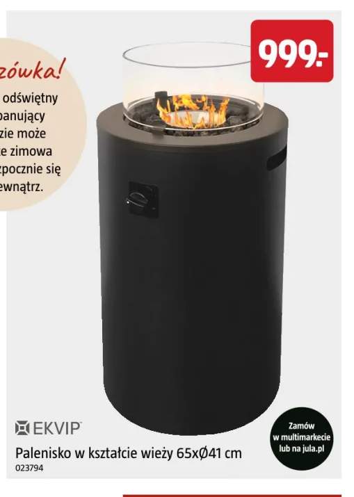 Palenisko w kształcie wieży 65xØ41 cm Ekvip