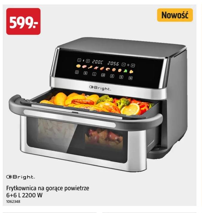 Frytkownica na gorące powietrze 6+6 l Bright