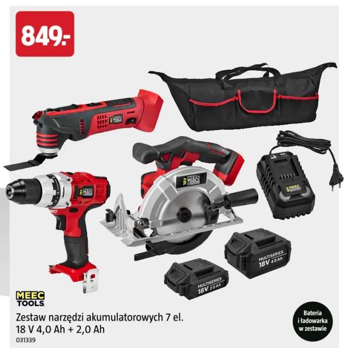 Zestaw narzędzi akumulatorowych 7 el. Meec Tools
