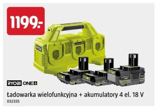 Ładowarka wielofunkcyjna + akumulatory 4 el. Ryobi