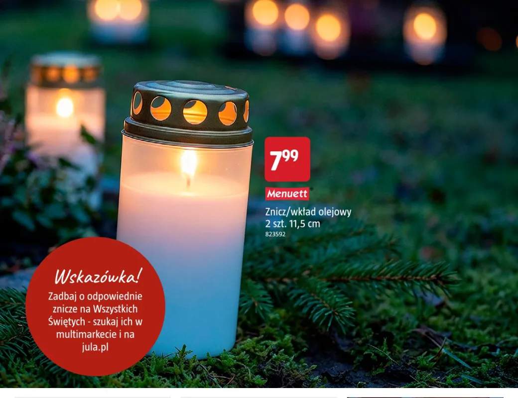 Znicz wkład olejowy 2-pak 11,5 cm Menuett
