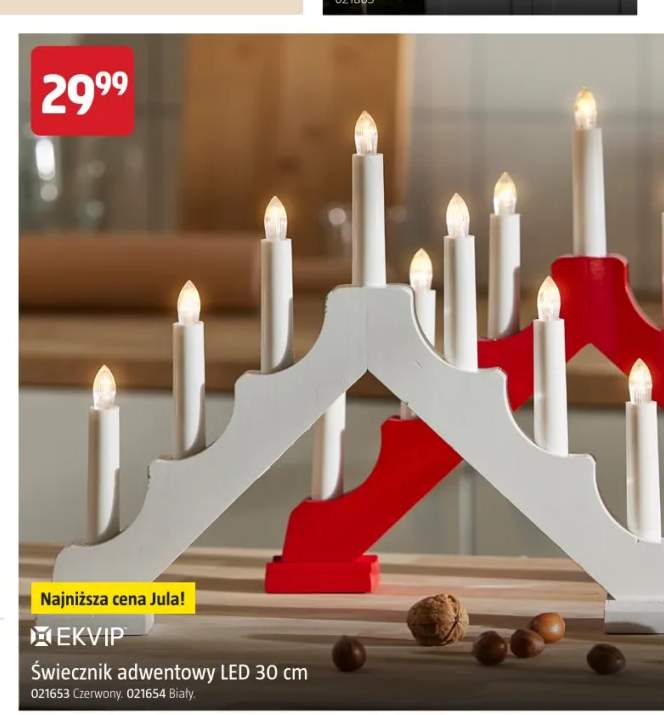 Świecznik adwentowy LED 30 cm Ekvip