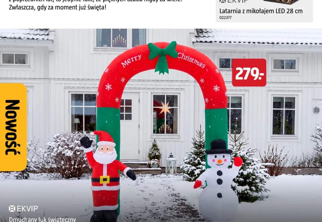 Dmuchany łuk świąteczny z diodami LED 2,4 m IP44 Ekvip